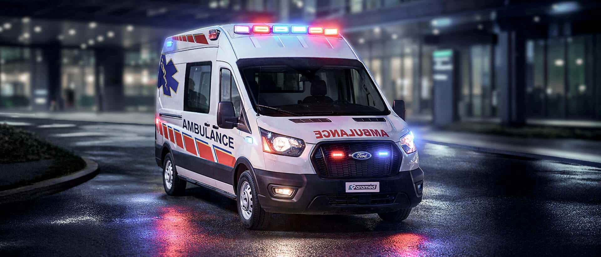 Advanced Life Support ambulance interior view