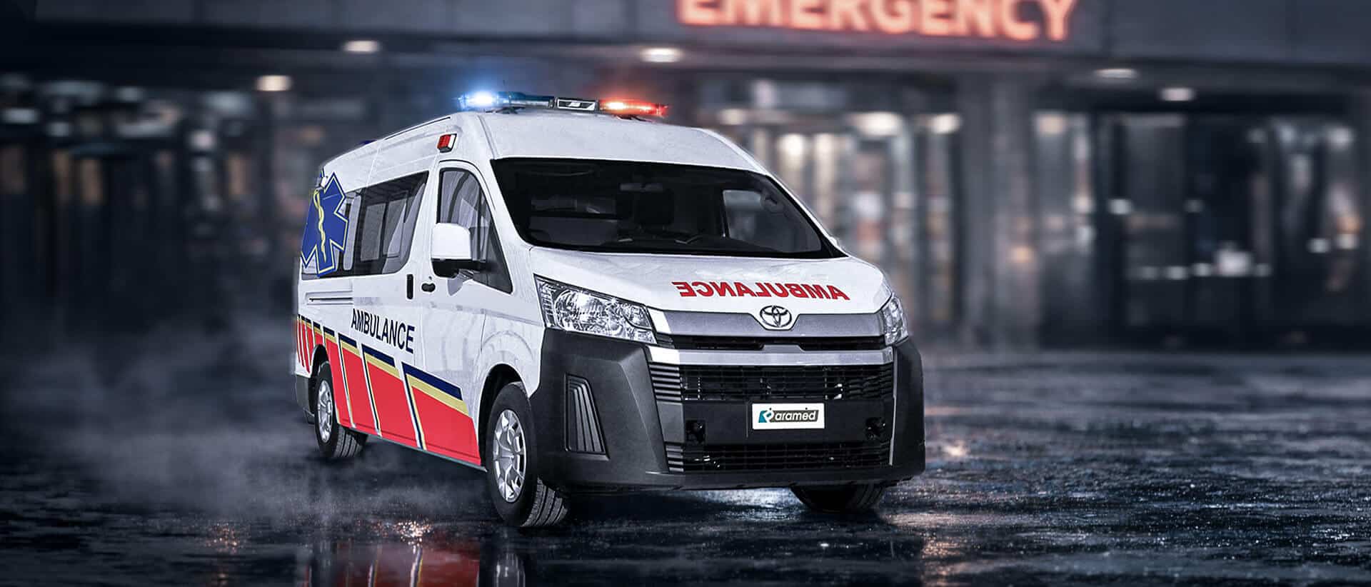 Patient transport vehicle by Paramed International